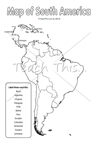 Map of South America - Blank