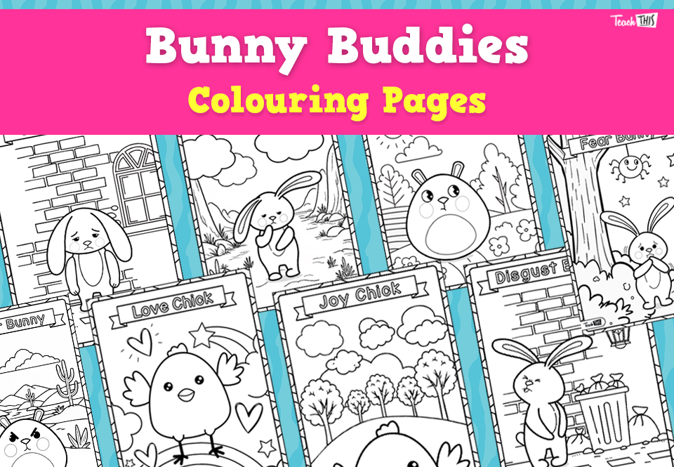 Bunny Buddies - Colouring Pages