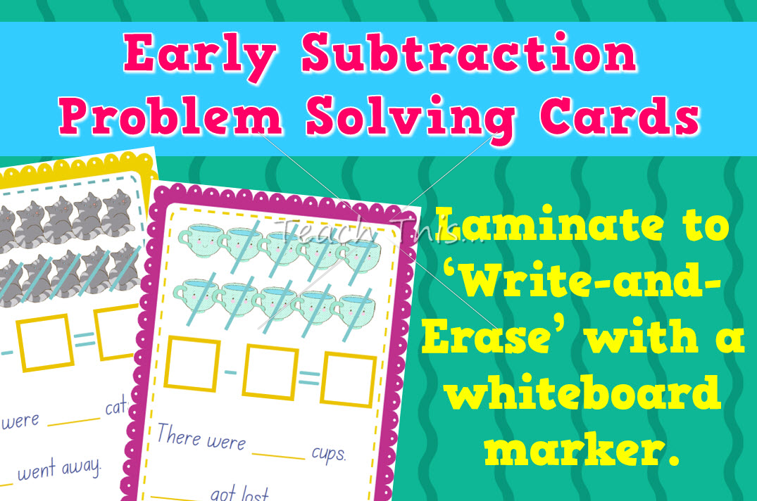 Early Subtraction Problem Solving Cards