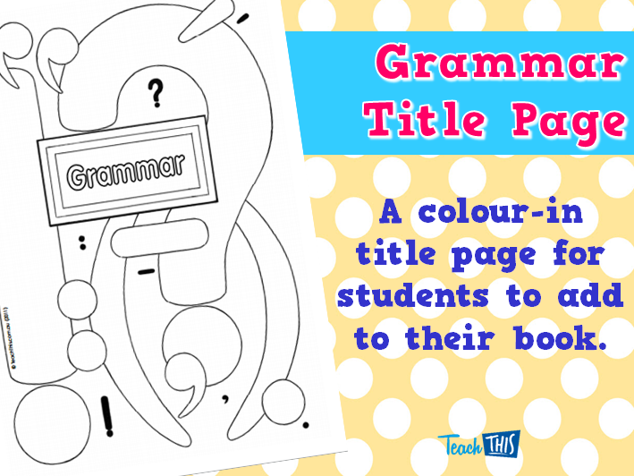 Grammar Title Page