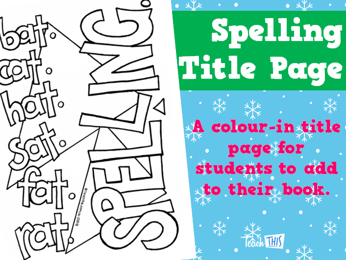 Spelling Title Page