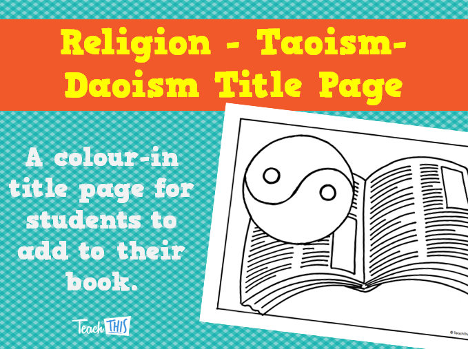 Religion - Taoism-Daoism Title Page