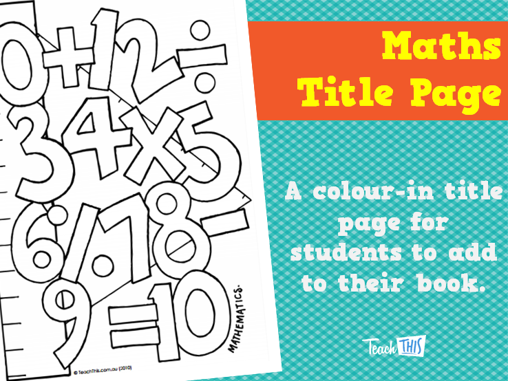 Math Title Page