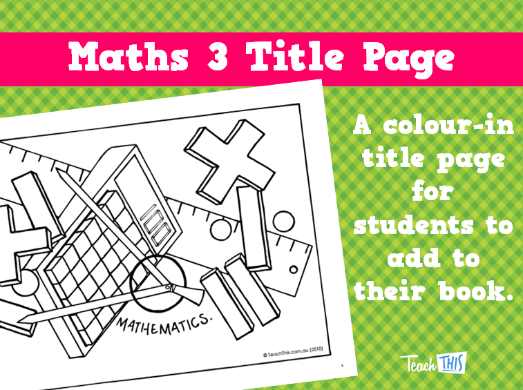 Math 3 Title Page