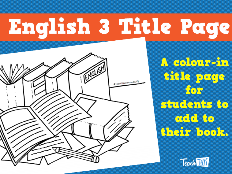 English 3 Title Page