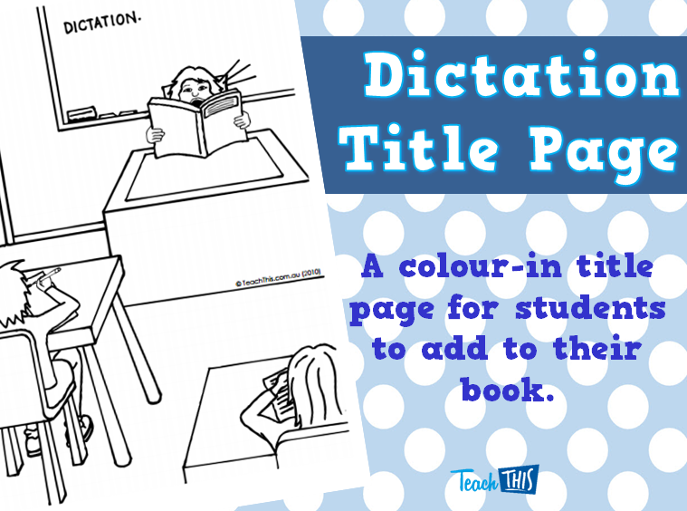 Dictation Title Page