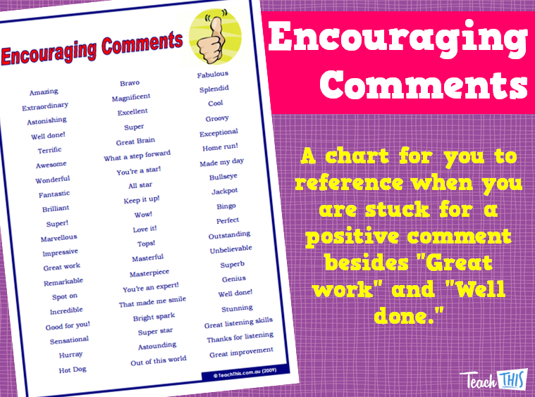 Encouraging Comments