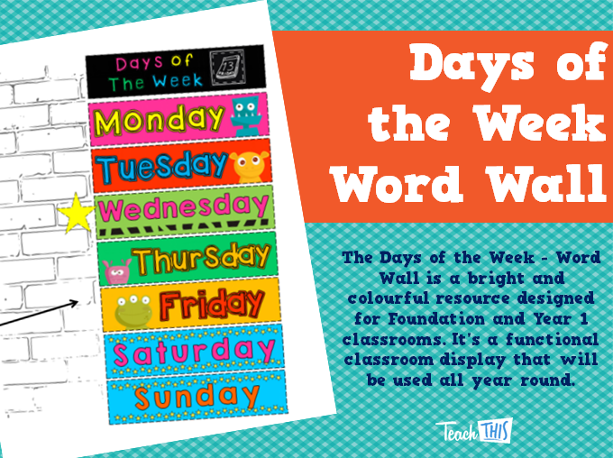 Days of the Week - Word Wall