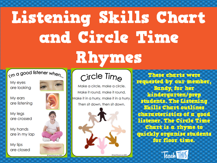 Listening Skills Chart and Circle Time Rhymes