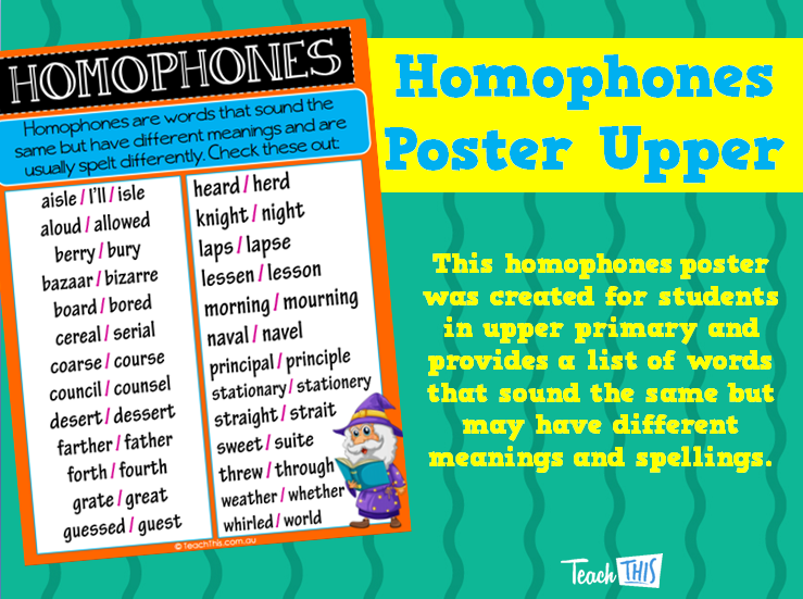 Homophones Poster Upper