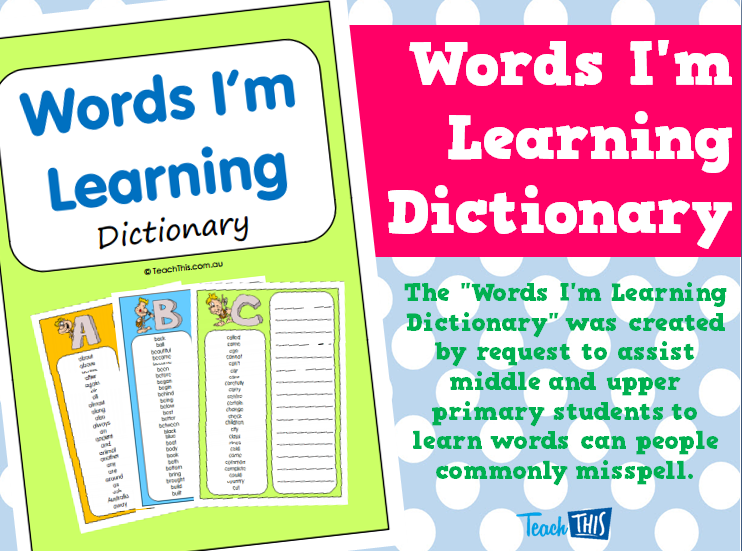 Words I'm Learning Dictionary