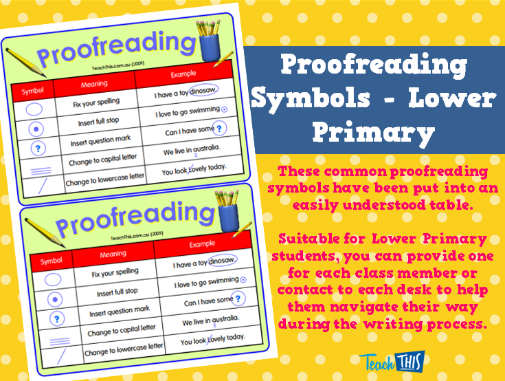 Proofreading Symbols - Lower Primary