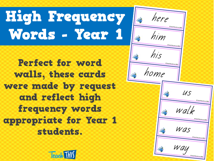 High Frequency Words - Year 1