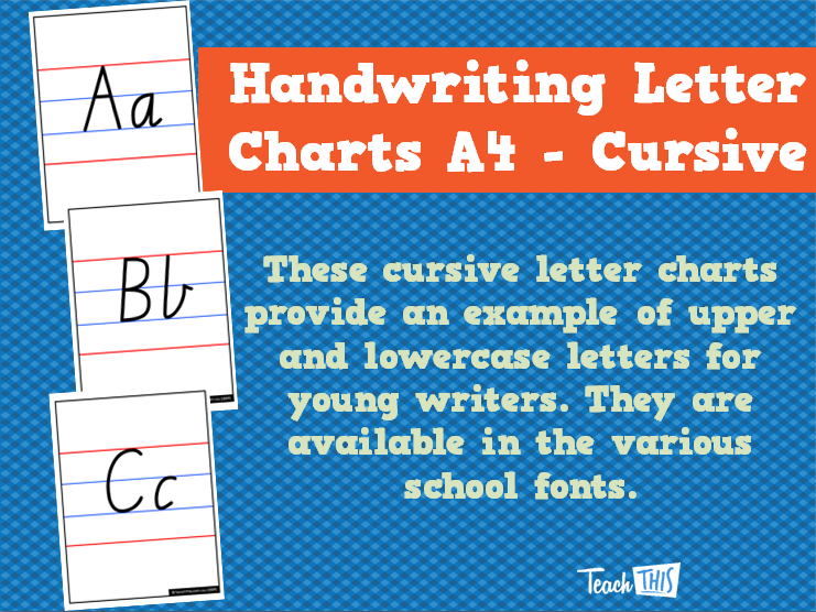 Handwriting Letter Charts A4 - Cursive