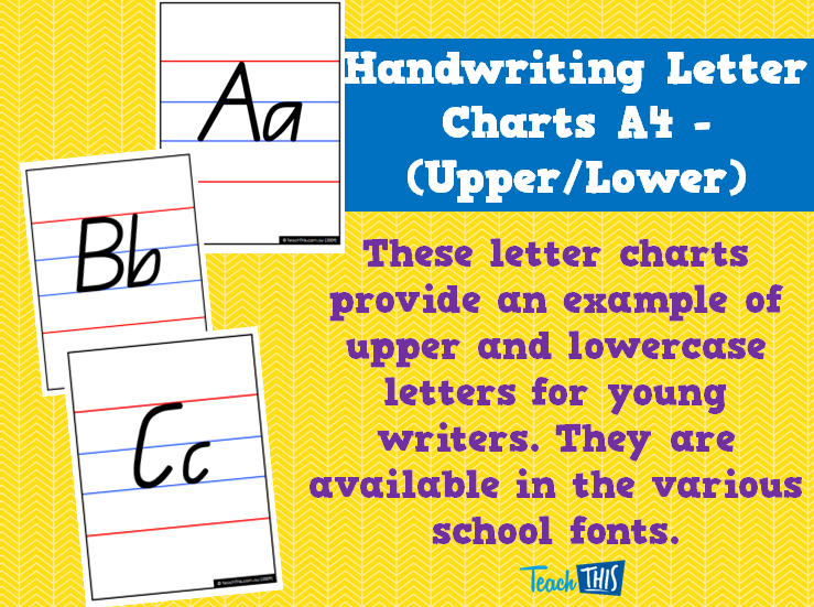 Handwriting Letter Charts A4 - (Upper/Lower)