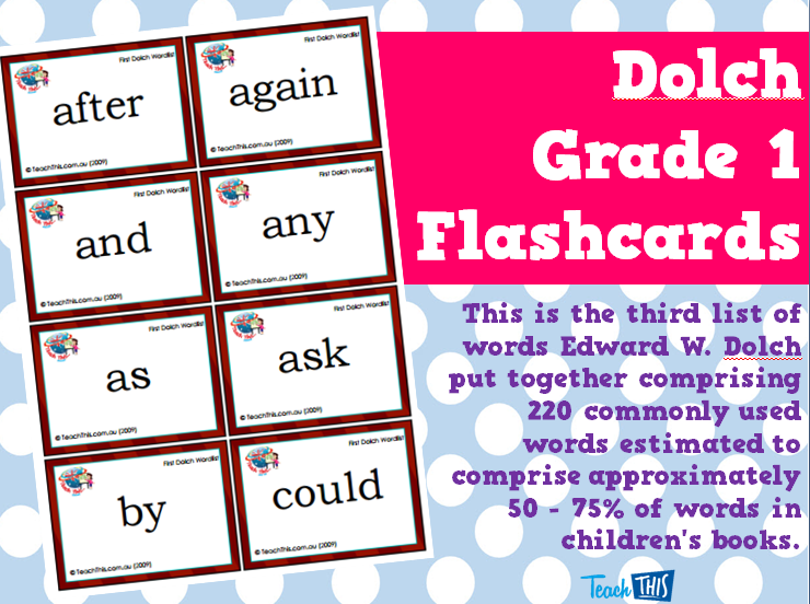 Dolch Grade 1 Flashcards