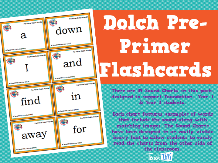 Dolch Pre-Primer Flashcards
