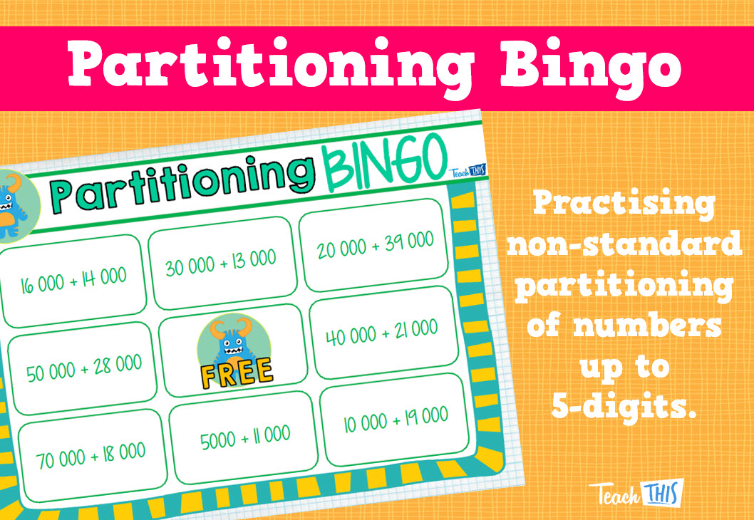 Non Standard Partitioning Bingo - 5 digits game