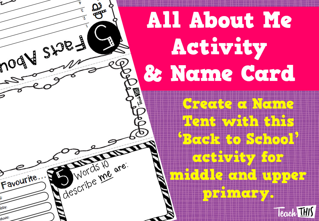 All About Me Activity (with Name Card Tent)