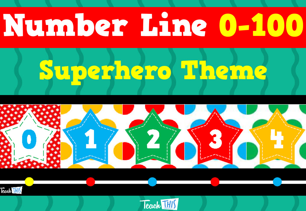 Number Line to 100 - Superhero Theme