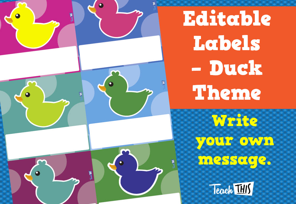 Duck Theme Editable Labels - Size 1