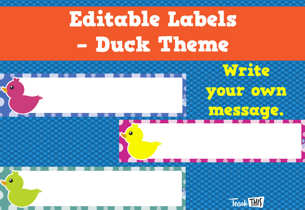 Duck Theme Editable Labels - Size 2