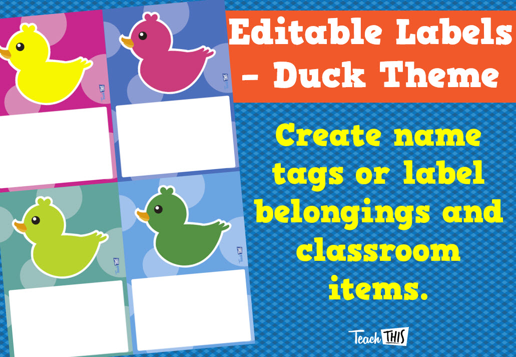 Duck Theme Editable Labels - Size 3