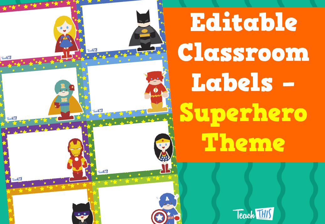 Superhero Theme Editable Labels