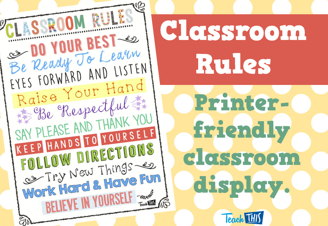 Classroom Rules - White Poster