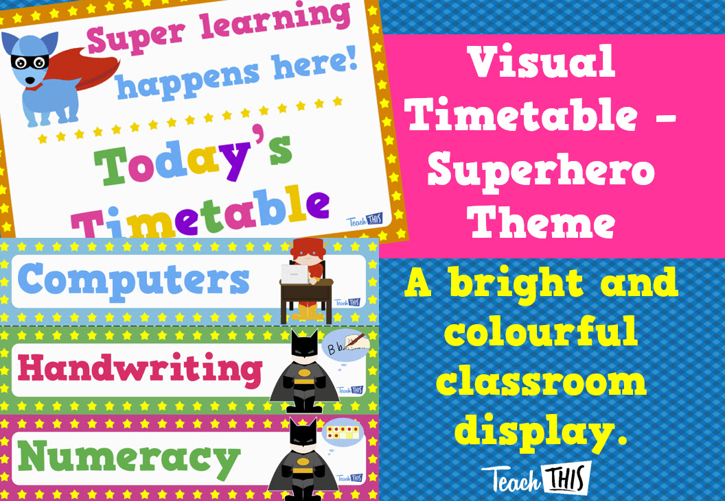 Visual Timetable - Superheroes