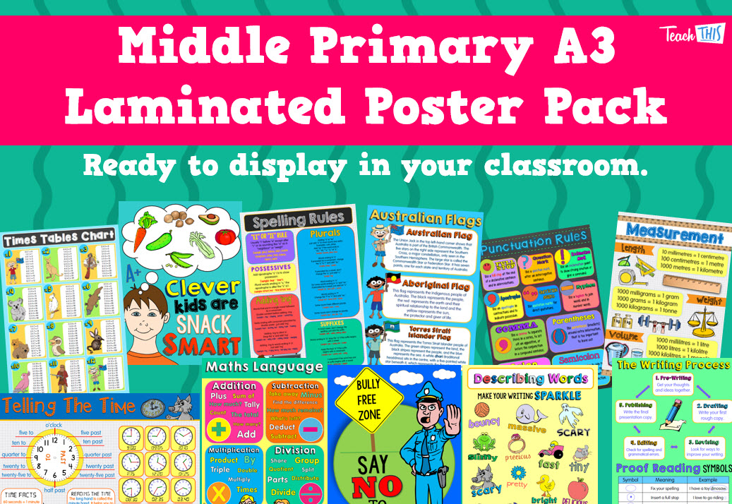 Middle Primary A3 Laminated Poster Pack