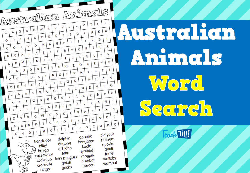 Australian Animals Word Search