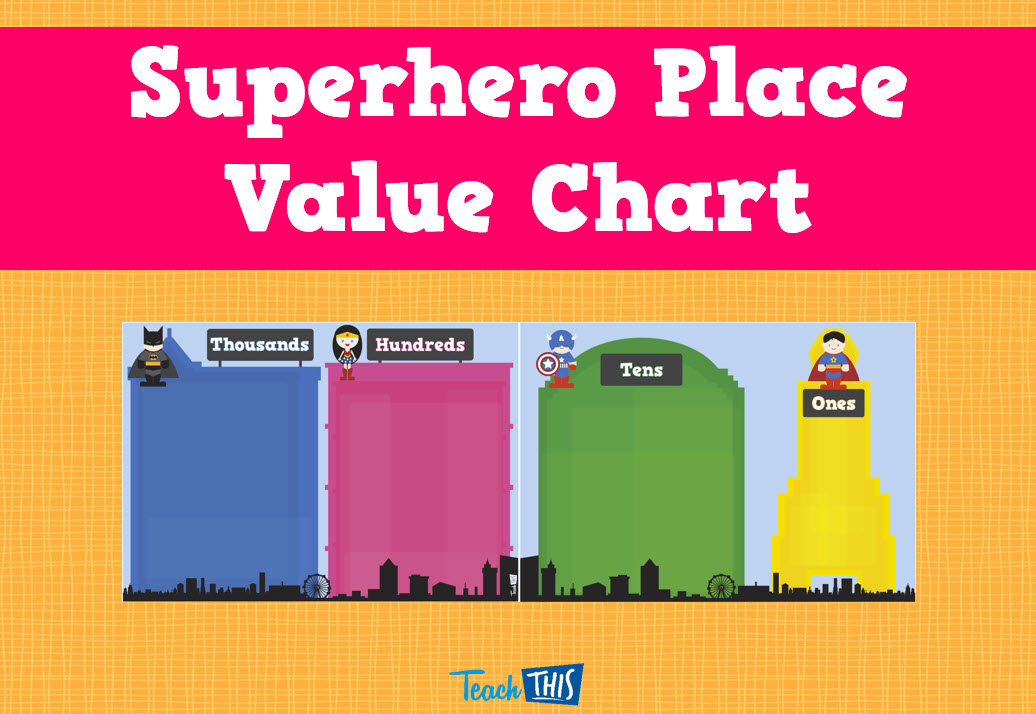 Superhero Place Value Chart