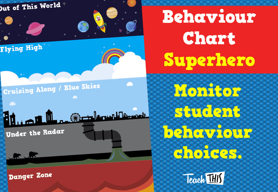 Superheroes Behaviour Chart - 5 Layers, Version 1