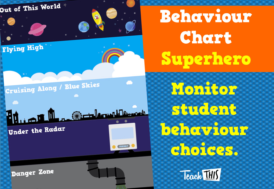 Superheroes Behaviour Chart - 5 Layers,  Version 2