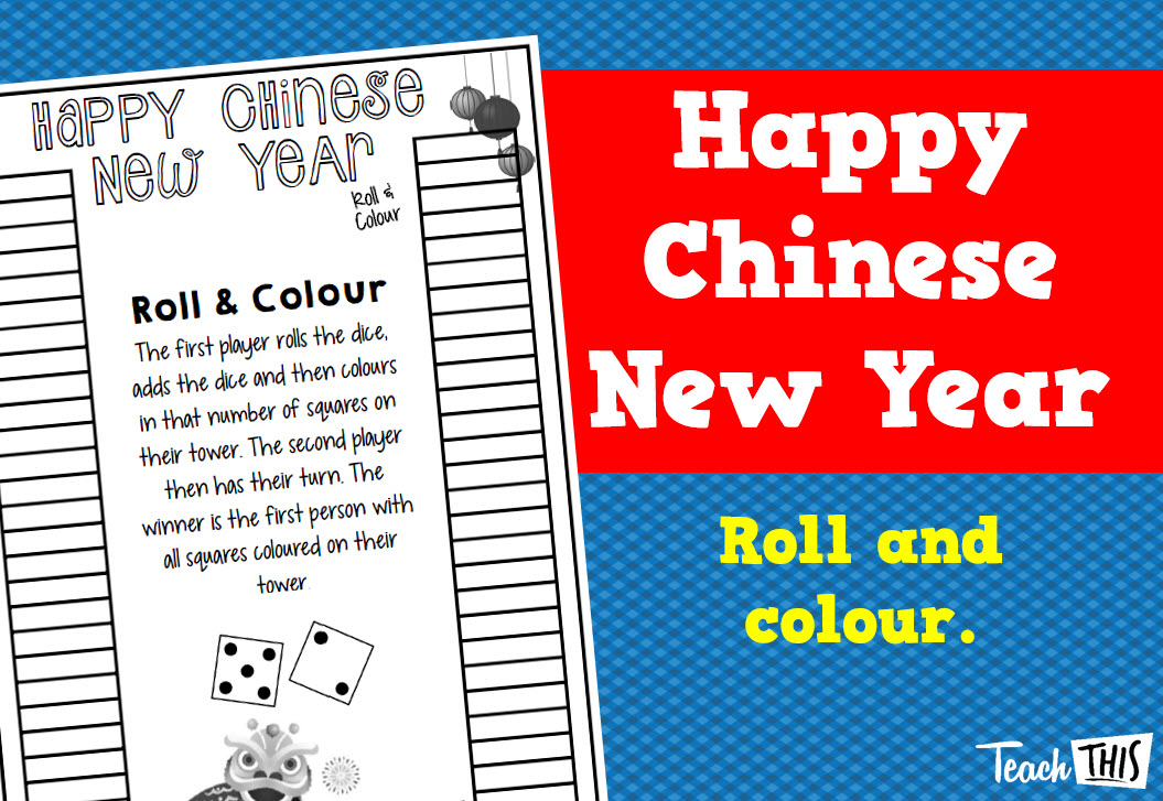 Happy Chinese New Year - Roll and Colour