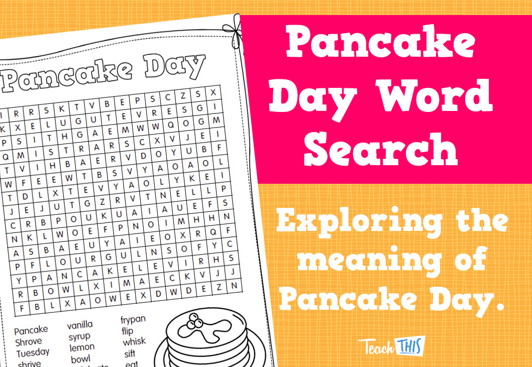 Pancake Day Word Search