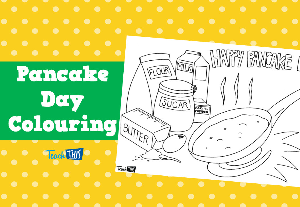 Happy Pancake Day - Colouring