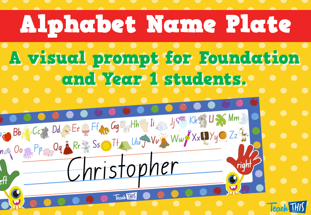 Alphabet Name Plate - Editable
