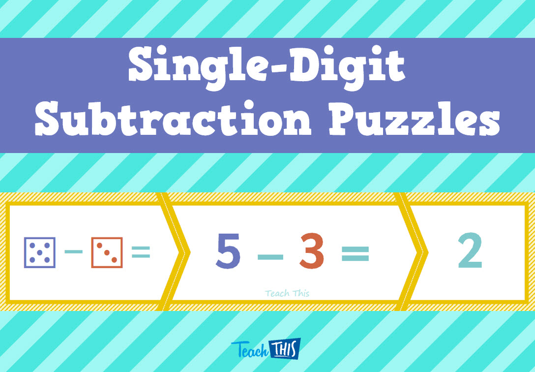 Single-Digit Subtraction 3-piece puzzles