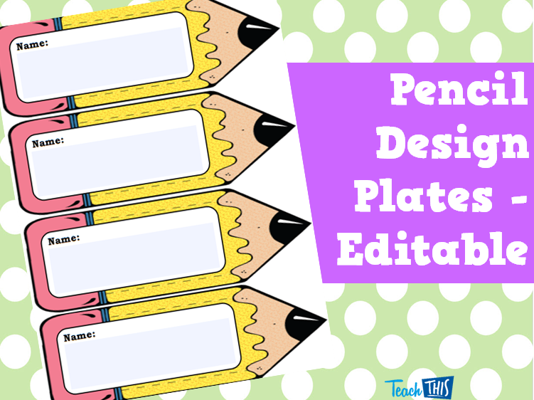 Pencil Design Plates - Editable