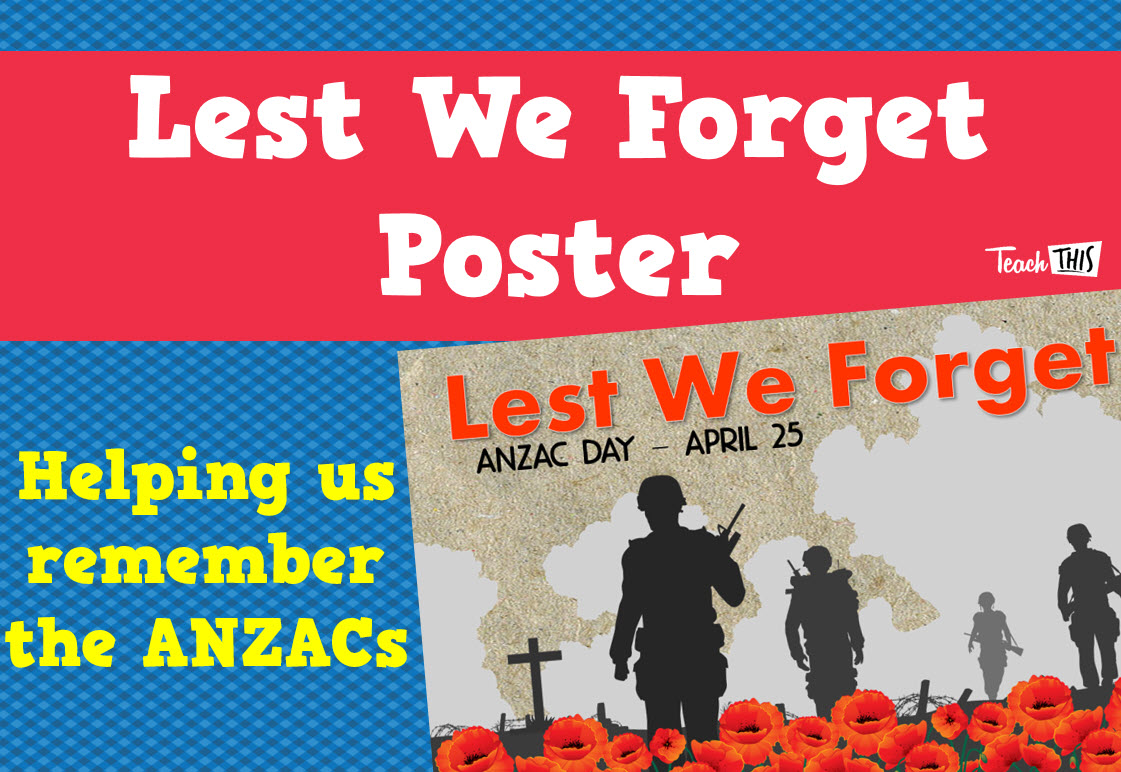 ANZAC Day - Lest We Forget Poster