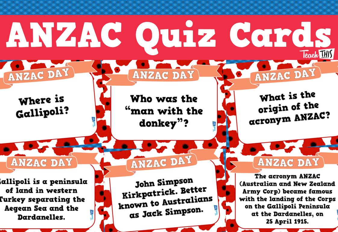 ANZAC Day - Quiz Cards