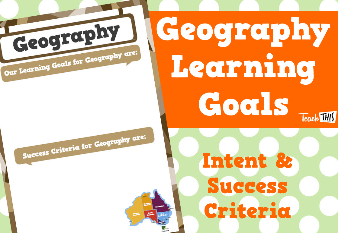 Learning Intentions & Success Criteria - Geography - Editable