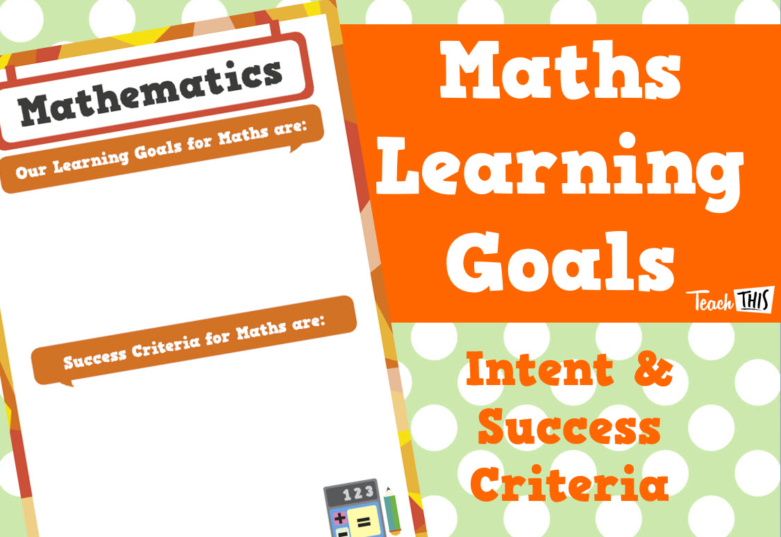 Learning Intentions & Success Criteria - Maths - Editable
