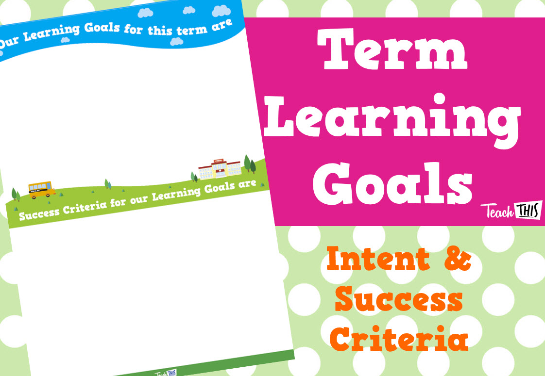 Learning Intentions & Success Criteria - TERM - Editable