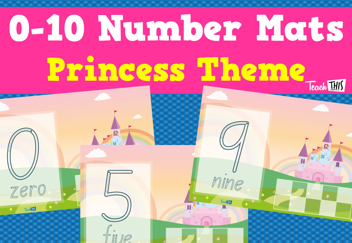 0-10 Number Mats - Princess