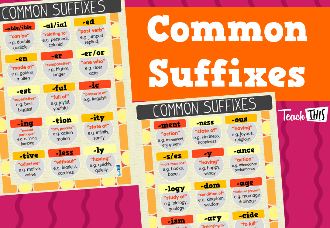 Common Suffixes Posters