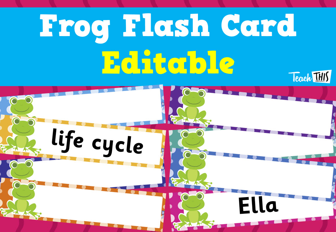 Frog Flash Cards Editable