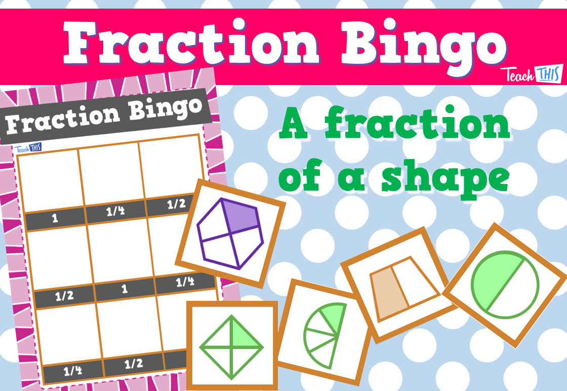 Fraction Bingo - quarters half and whole